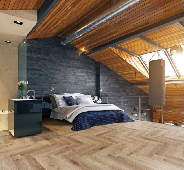 Виниловый ламинат SPC "Cronafloor" Herringbone Дуб Монпелье (640*128*4,5 мм) — купить в Владивостоке