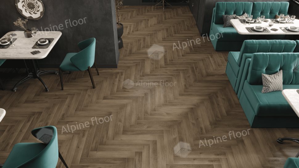 Ламинат "Alpine Floor" Herringbone 12 PRO Дуб Анжу (606*101*12 мм) — купить в Владивостоке