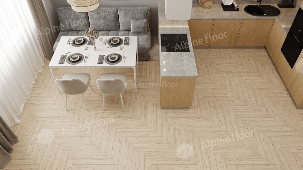 Ламинат "Alpine Floor" Herringbone 12 PRO Дуб Лион (606*101*12 мм) — купить в Владивостоке