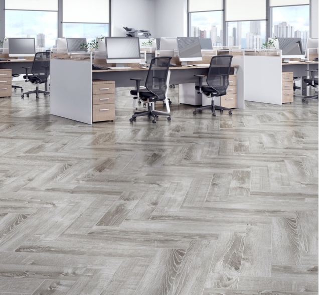 Виниловый ламинат SPC "Cronafloor" Herringbone Дуб Страсбург (640*128*4,5 мм) — купить в Владивостоке