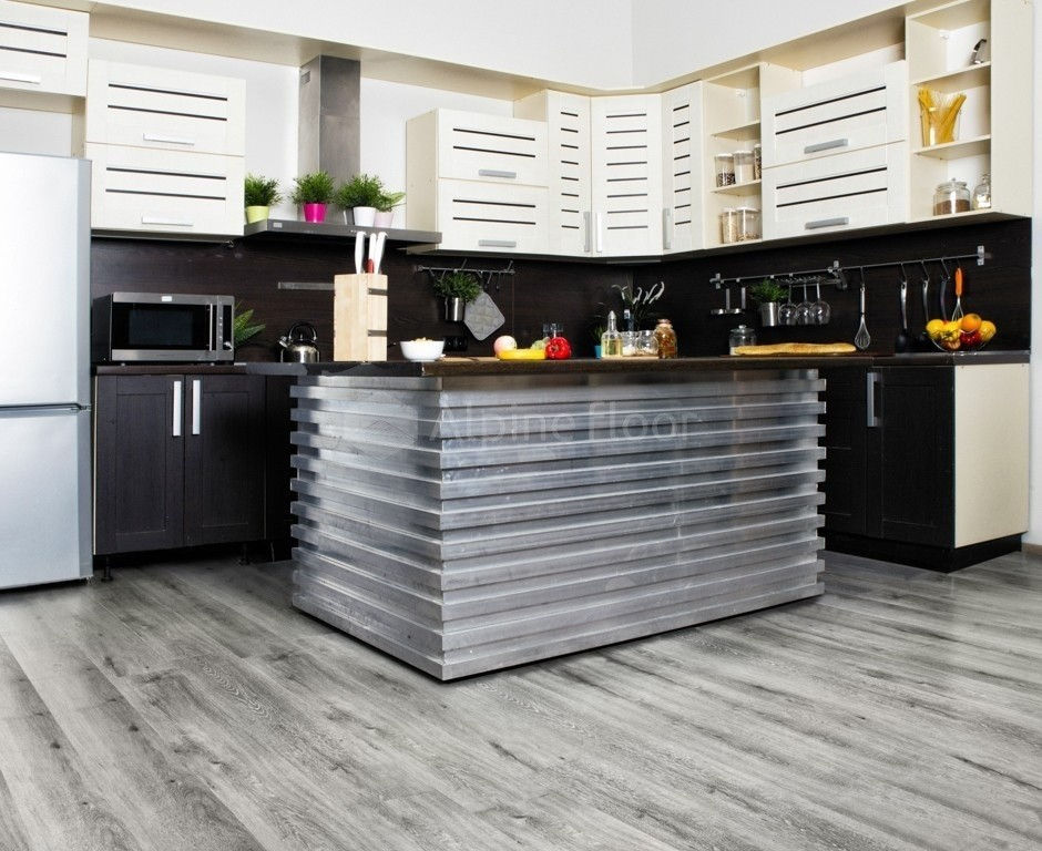 Замковая ПВХ плитка "Alpine Floor" Ясень Серый  (1220*183*4мм) — купить в Владивостоке