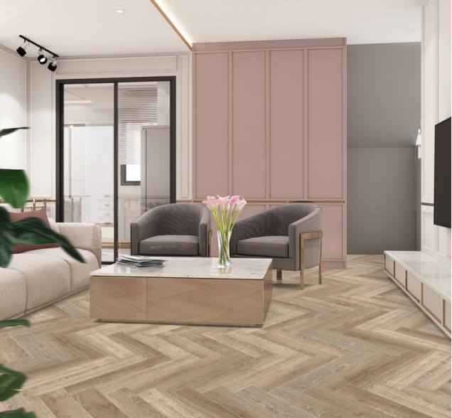 Виниловый ламинат SPC "Cronafloor" Herringbone Дуб Лилль (640*128*4,5 мм) — купить в Владивостоке