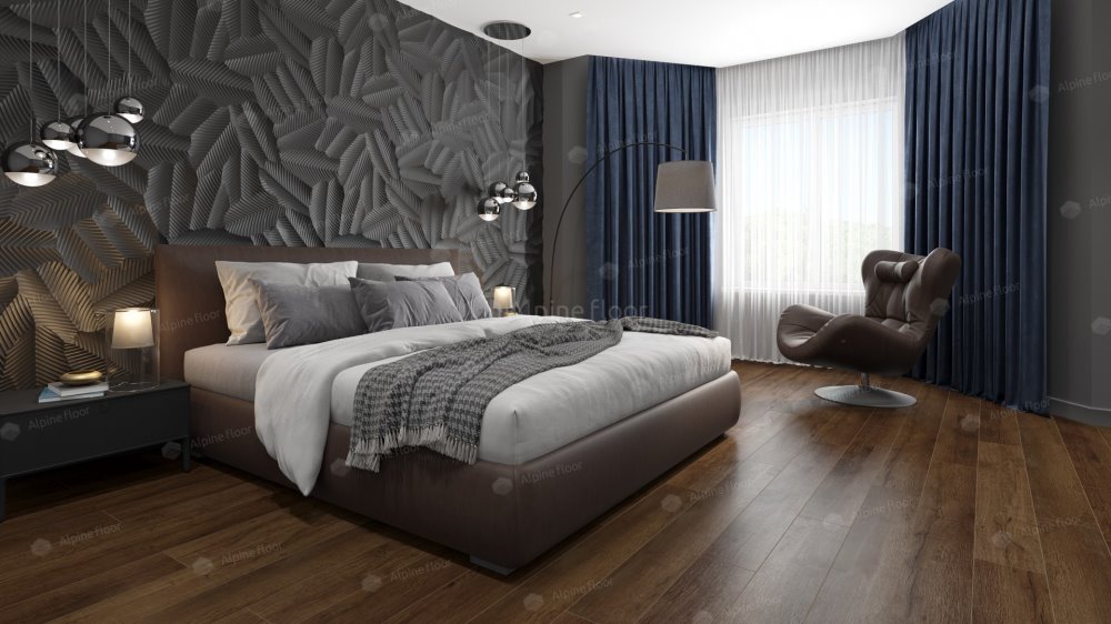 SPC Ламинат "Alpine Floor" Дуб шоколадный (1220*183*8 мм) — купить в Владивостоке