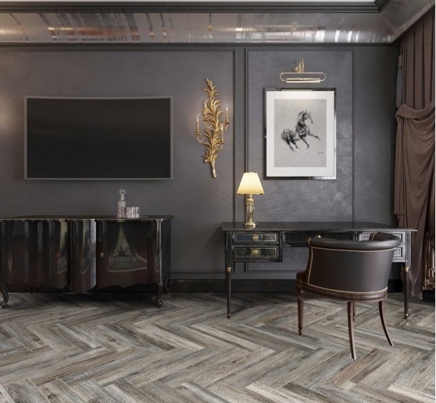 Виниловый ламинат SPC "Cronafloor" Herringbone Дуб Реймс (640*128*4,5 мм) — купить в Владивостоке