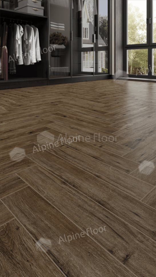Ламинат "Alpine Floor" Herringbone 12 PRO Дуб Бордо (606*101*12 мм) — купить в Владивостоке