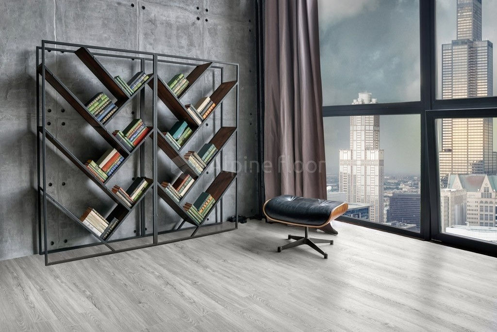 Замковая ПВХ плитка Секвойя Снежная  (1219*184*3,2мм) — купить в Владивостоке