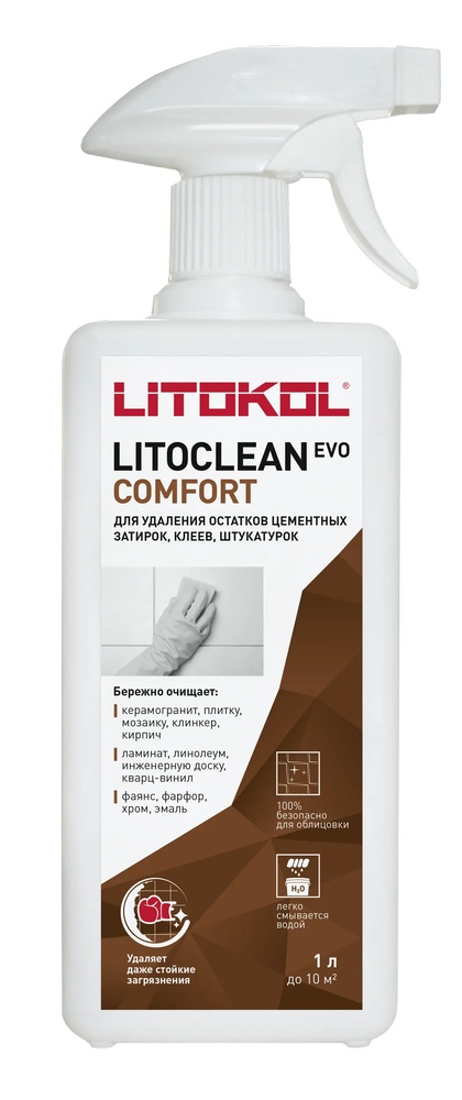 Картинка Средство для удаления остатков цементных растворов Litoclean Comfort Evo бесцветный 1 л